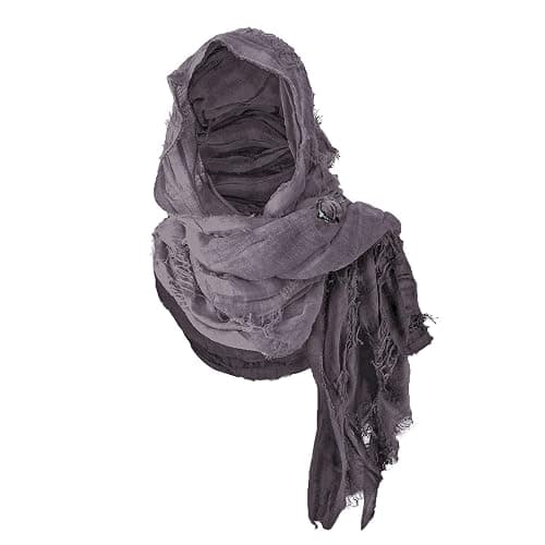 Hooded Shawl With Viking Brooch | Cowl Scarf Rogue Medieval Cloak Renaissance Costume Cape Accessories - Image 1