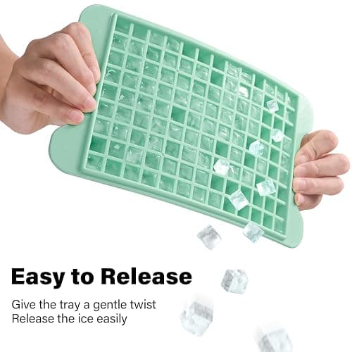 Mini Ice Cube Tray for Freezer: FDDBI Small Ice Trays for Freezer with Bin - 117×4PCS Easy Release Nugget Ice Tray - Crushed Ice Tray with Container thumbnail 4