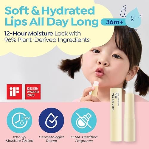 GOONGBE Kids' Moisture Lip Balm - Korean Kids Hydrating Lip Balm for Chapped and Cracked Lips - 12hr Moisturizing Non Oily Lip Care with Plant Oils and Shea Butter - Allergen Free Scent, 0.1 oz. thumbnail 2
