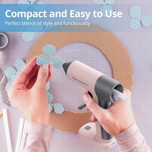 Tilswall Cordless Hot Glue Gun, 30s Fast Preheating with 2Ah Built-in Battery, Hot Melt Glue Gun with 20pcs Premius Glue Sticks, Smart Power-Off, USB-C Inputs Suitable for DIY Craft, Home Repaire Pink thumbnail 3