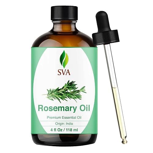 SVA Rosemary Essential Oil – 4 Fl Oz – 100% Natural Rosemary Oil for Hair, Face, Skin Care, Diffuser, Aromatherapy, Scalp, Body Massage, Soap and Candle Making – with Dropper - Image 1