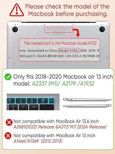 Seorsok Compatible with MacBook Air 13 Inch Case 2022 2021 2020-2018 Release A1932 A2179 M1 A2337 Touch ID,Leopard Grain Plastic Hard Shell Case with Keyboard Cover,Pink Leopard Cheetah Pattern thumbnail 3