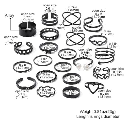 GYRMMUE 22Pcs Kunckle Rings Set for Women Boho Stackable Joint Rings Butterfly Pearl Heart Rings Vintage Open Adjustable Finger Rings Statement Ring Set Jewelry thumbnail 3