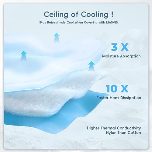 MASVIS Cooling Blankets for Hot Sleepers, Luxury Lightweight Cozy Soft Throw for Night Sweats Double Sided Breathable Blanket for Bed Couch Sofa, Q-Max 0.4 Cold Tech Ice Blanket, Twin (68"x90"), Beige thumbnail 4