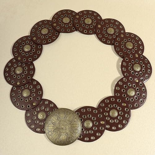 NociHah Wide Disc Western Belt for Women Boho Concho Leather Belts Vintage Cowboy Waist Belt for Dress thumbnail 4