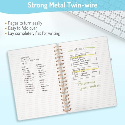 Forvencer Lined Spiral Journal Notebook with 300 Numbered Pages, B5 College Ruled Thick Journals for Writing with 100GSM Paper, Hardcover Notebooks with Contents for Work, School, Women, Men, Grey - Grey - B5 thumbnail 4