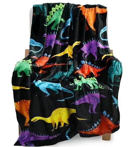 BOOPBEEP Kids Dinosaur Blanket for Boys Girls Room Decor Personalized Cute Toddler Throw Blanket Chiristmas Dinasour Birthday Year Old Gifts Toys 50x60 - Image 1