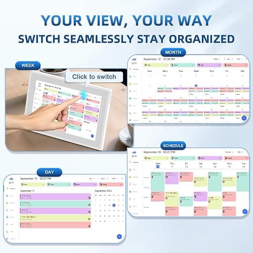 10.1" Digital Calendar, Full HD Smart Display for Family Organizer | Touchscreen Chore Chart, Wall/Desk Mount, Meal & To-Do Lists, Photo Frame, Ideal Gift for Mom & Women thumbnail 6