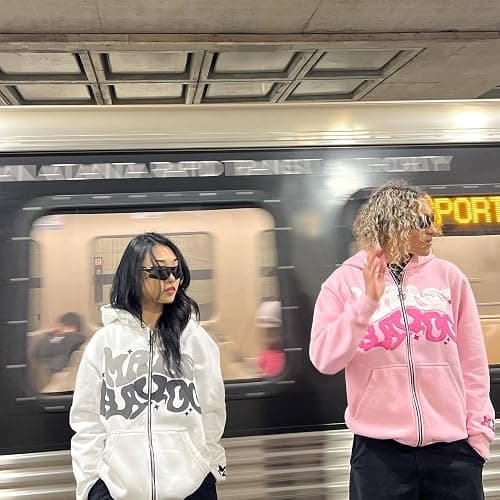 ZENMANCHEN Y2k Hoodies Puff Print Hoodie Grunge Graphic Zip Up Hoodies Y2k Jacket Hip Hop Streetwear Aesthetic Sweatshirts thumbnail 2