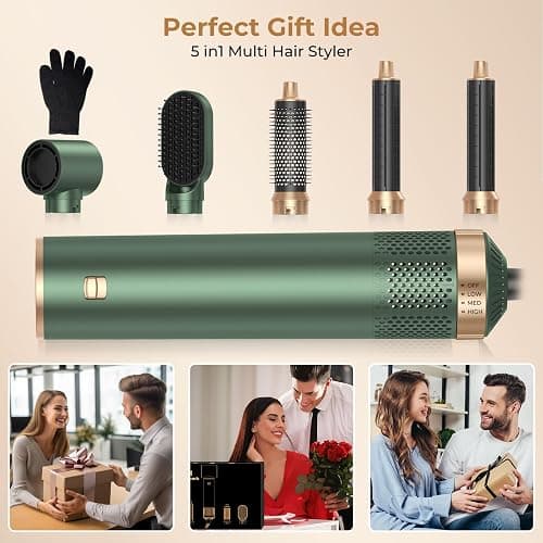 Air Brush 5 en 1 Hair Styler Airbrush 5 en 1 avec Seche Cheveux, Brosse Soufflante, Fer a Boucler, Thermal Brush, Brosse Lissante Seche Cheveux 5 en 1 pour Sécher, Boucler, Lisser thumbnail 8