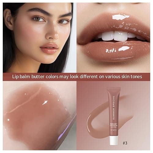 URQT 4PCS Summer Special Lip Butter Balm, Hydrating, Nourishing & Softening Lip Care with Natural Oils & Fruit Extracts, Long-Lasting Moisture, Non-Sticky Shine, Soften Dry Lips Lip Care (4PCS, 4) thumbnail 9