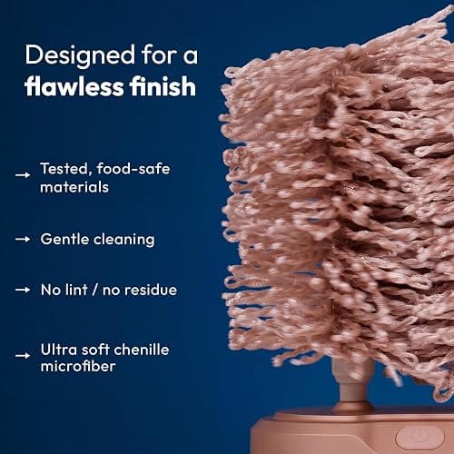 Home Glassware Polisher, World's First Affordable Spinning Glass Polisher, 600 RPM Dries, Polishes, All Glasses, Wet Glass and Spin For Sparkling Glassware, Champagne, Premium Painted thumbnail 7