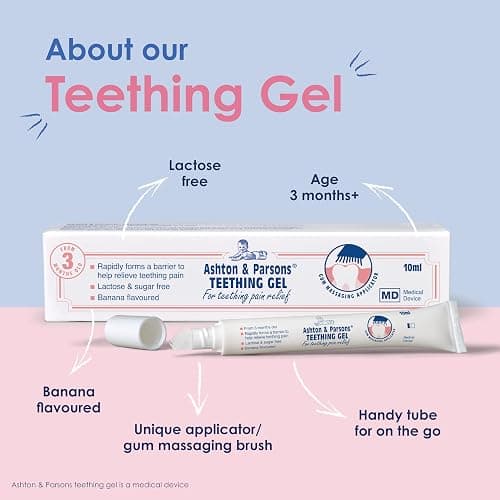 Ashton & Parsons Teething Gel, Rapidly Forms a Barrier, Soft Brush applicator Helps Soothe Sore Gums Instantly, Lactose-Free, Sugar-Free, anesthetic-Free, for 3 Months+ Infants, 10ml thumbnail 3