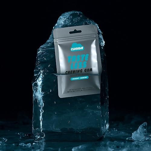 Clooudie Taste-less Chewing Gum - Spearmint Flavor - Vegan, Sugar Free Gum - Free of Gluten, Peanut, Soy - 14 pc thumbnail 3