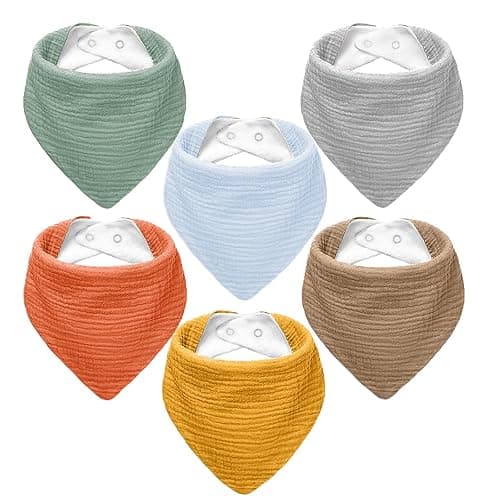 NISXABEBE Muslin Baby Bibs,Soft Triangular Baby Bandana Drool Bibs for Baby Boy Girl,Solid Colors Bib for Drooling Teething - Image 1