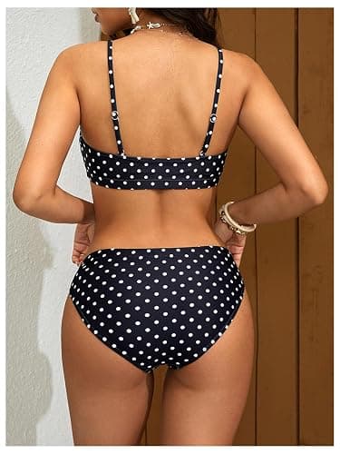 SweatyRocks Women's 2 Piece Bikini Set Ditsy Floral Print High Cut Bathing Suit Beachwear thumbnail 2