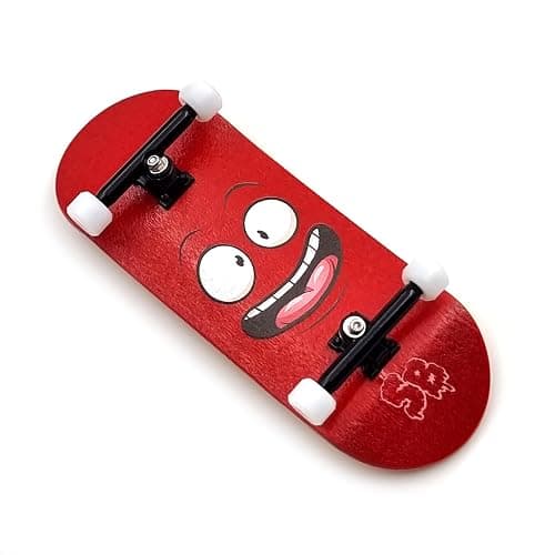SPITBOARDS® 34mm x 96mm Pro Fingerboard Set-Up (Complete) | Real Wood Deck | Pro Trucks with Lock-Nuts and Pro Bushings | Polyurethane Pro Wheels with Bearings | Red Face thumbnail 3
