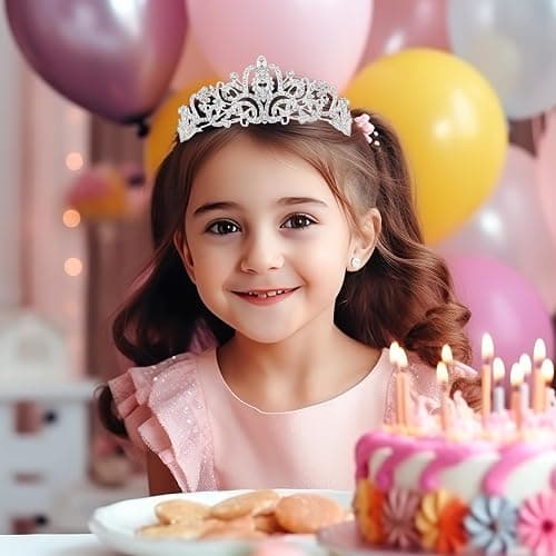 Schmoopy Tiara Crown for Women, Crystal Tiara for Bridal Prom Queen Birthday Wedding Party (A-Silver) thumbnail 3