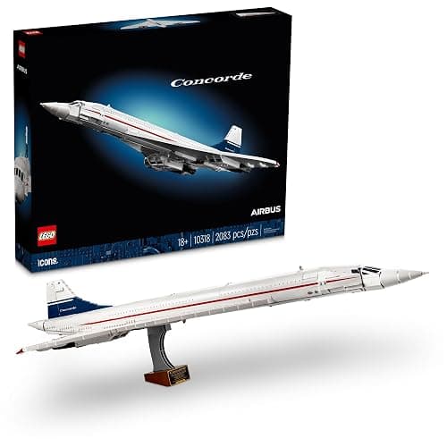 LEGO Icons Concorde Model Aircraft, Gift for Adults, Build a Replica Model of the World’s Most Famous Supersonic Commercial Passenger Plane with Authentic Details and Functional Pieces, 10318 - Image 1