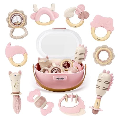 Hochet Bébé 10 Pièces | Jouet de Dentition et d'Eveil pour Garçon et Fille de 0-12 Mois | Cadeau de Naissance Idéal - Image 1