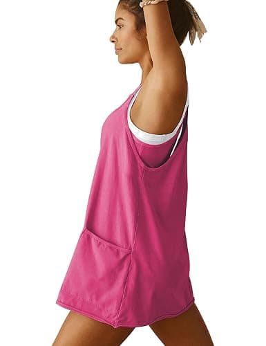 VIUTIL Womens Athletic Dress Built in Shorts Hot Shot Mini Dress Spaghetti Straps Tennis Workout 2026 Summer Romper Dress thumbnail 5
