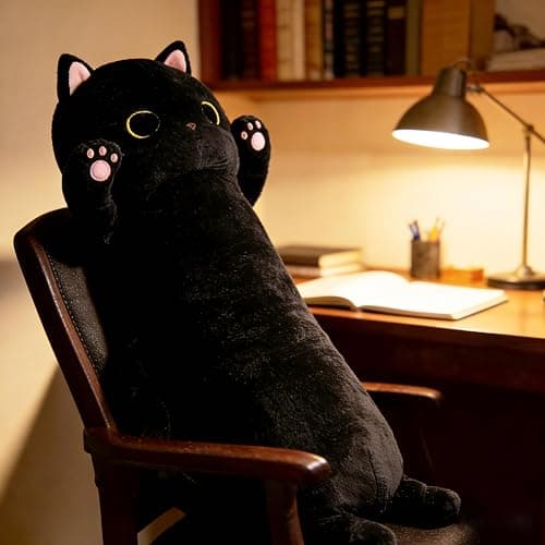 MaoGoLan Long Cat Body Pillow for Kids, 44'' Big Kitten Plush for Adults, Big Black Cat Stuffed Animal for Girl, Large Kitten Plush Throw Pillow for Mother's Day Birthday Gift, Baby Shower Party Decor thumbnail 4