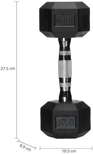 Amazon Basics Rubber Hex Dumbbell Hand Weight thumbnail 5