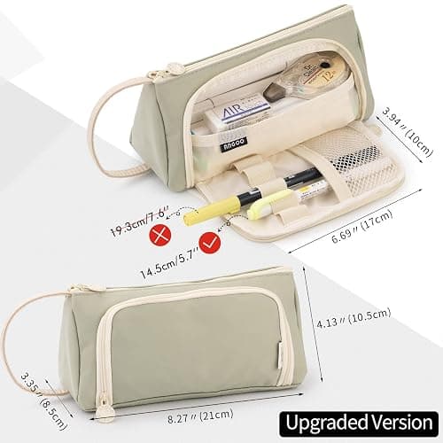 EASTHILL Big Capacity Pencil Case Pouch Pen Case Simple Stationery Bag School College Office Organizer for Teens Girls Adults Student thumbnail 3