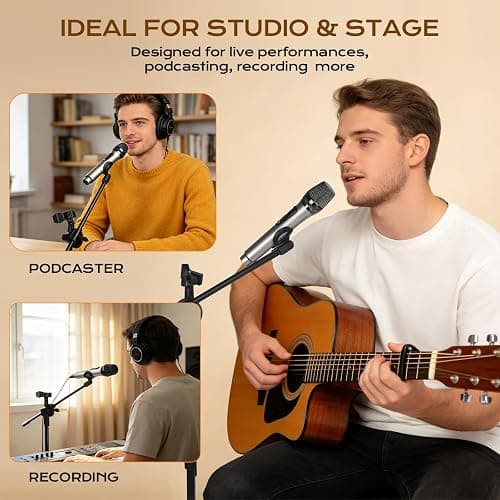 Bullfighter Mic Stand Floor Universal Adjustable Tripod Microphone Stand,Dual-Use Mic Boom Stands,Stable On Stage Mic Stand for Singing,Live Streaming,Karaoke,Events & Studio Church Metting thumbnail 5