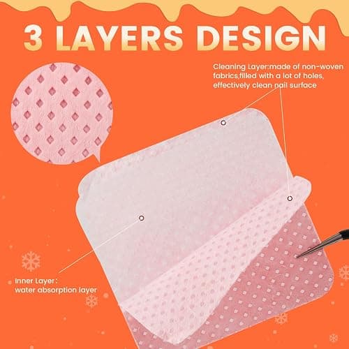 Corconess 400PCS Lint Free Nail Wipes with Dispenser - Gel Nail Polish Remover Wipes with Acetone Dispenser,Lash Extensions Glue Cleaning Wipe with 1PCS Empty Pump Dispenser Bottle Nail Supplies thumbnail 2