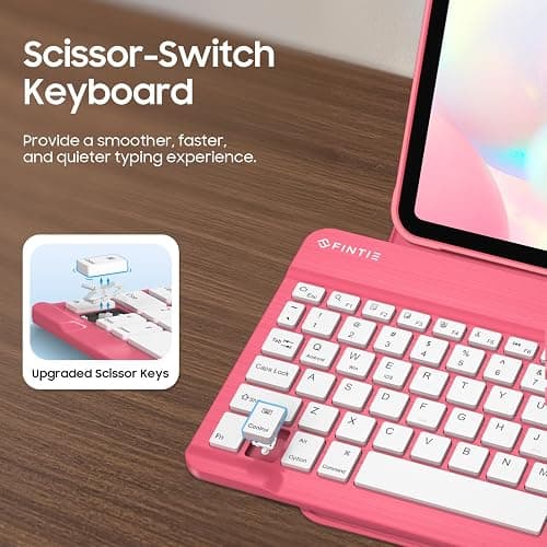 Fintie Backlit Keyboard Case for iPad (A16) 11th Generation 11 Inch 2025, iPad 10th Generation 10.9 Inch 2022 - Soft TPU Cover with 7 Color Backlight Detachable Bluetooth Keyboard, Pink thumbnail 6