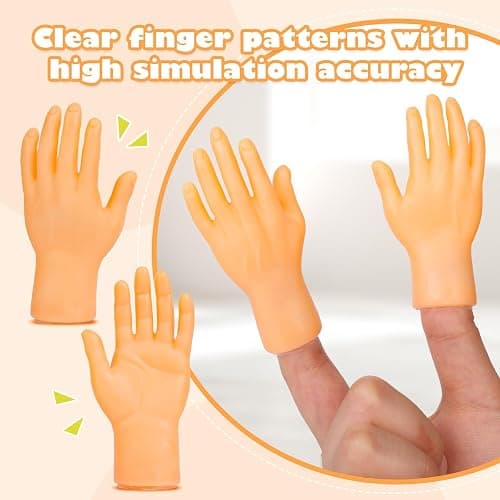 30 pcs Tiny Hands Finger Puppets, Mini Hands Little Small Hands mini Thing Gag Performance Funny Fingers for Puppet Show Gifts Classroom Prizes Party Favors for Kids (7 Styles) thumbnail 4