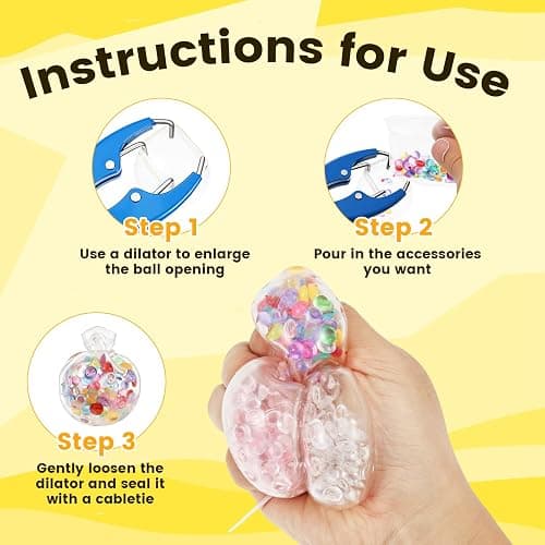 DIY Stress Ball Making Kit,15 Sets Complete Squishy Maker Kit with Expandable Tool & Crunchy Fillers,Custom ASMR Sensory Squeeze Ball Skin Kit for Adults, Kids Anxiety Relief, Office Desk Toy (#A) thumbnail 5