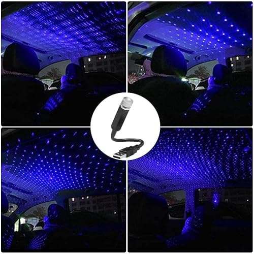 Car Star Light, USB Interior Car Roof LED Night Light Projector, Blue | Portable, Adjustable, Star Projector Night Light for Cars Trucks Bedroom Party Decoration thumbnail 5