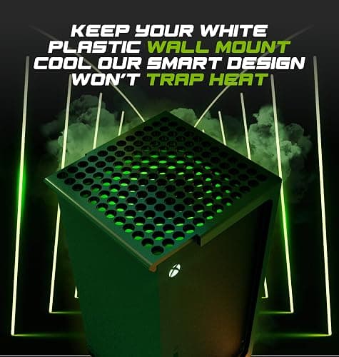 Q-View Xbox Series S Wall Mount & Controllers Bracket Set by Q-View - Secure Under Desk Mounting - Signature X Design - Screws and Fixings Included - Made In UK - Plastic - White thumbnail 8