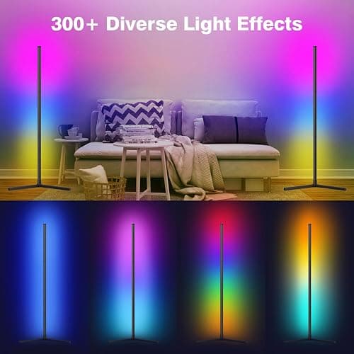RIYO LED Corner Lamp, RGB Corner Floor Lamp with APP and Remote Control, 16 Million Colors & 68+ Scene Color Changing Ambience Light with Music Sync for Living Room, Bedroom, Gaming Room thumbnail 4