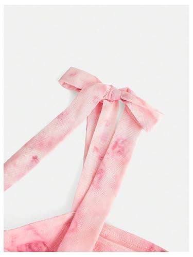 Floerns Girl's Floral Tie Shoulder Cami Dress Ruched Layered Ruffle Hem Short Dresses thumbnail 3