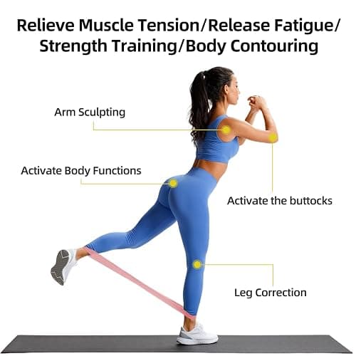Houselog Resistance Bands Tension Bands for Exercise with 5 Different Resistance Levels Non-Slip Elastic Loop Workout Bands for Home, Gym, Strength,Physical Therapy,Rehab,Yoga thumbnail 5