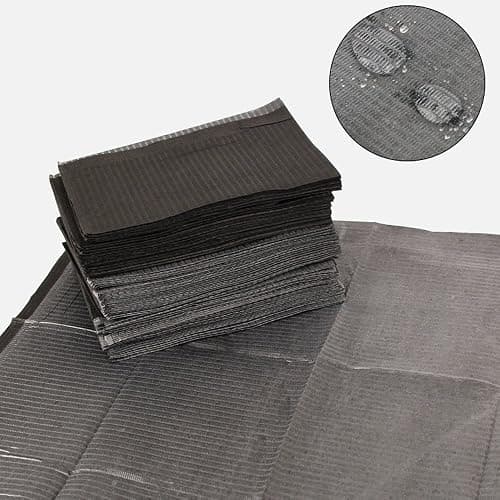 Hisight Disposable Dental Bibs Sheets Cloths, Tattoo Table Covers Clean Pad,Underpad Hygiene Personal Tattoo Bib Waterproof Tattoo TableCloth Tattoo Supply Sheet, 125pcs13 X 17" (Black) (125 Pcs) thumbnail 3
