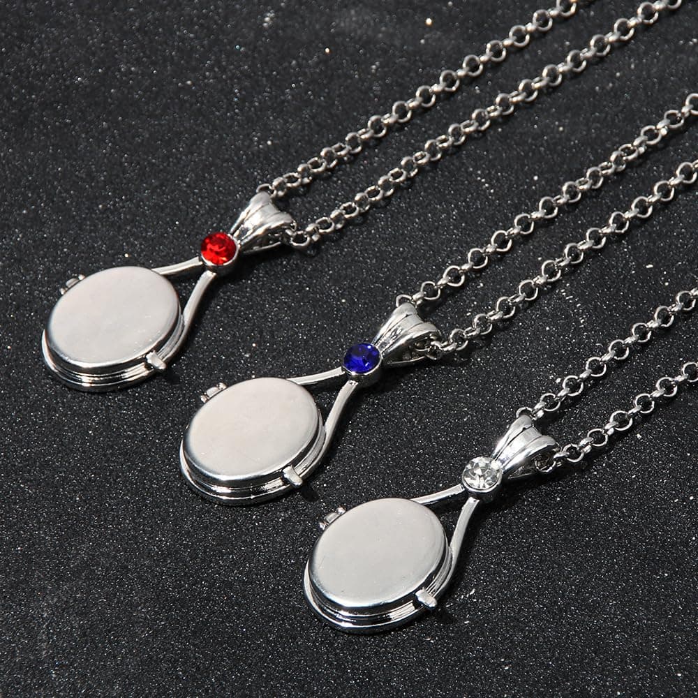 Mermaid Locket Necklace Silver Stainless Steel H2O Mermaid Pendant Jewelry Necklaces 3pcs Set Gift For Women Girls thumbnail 7