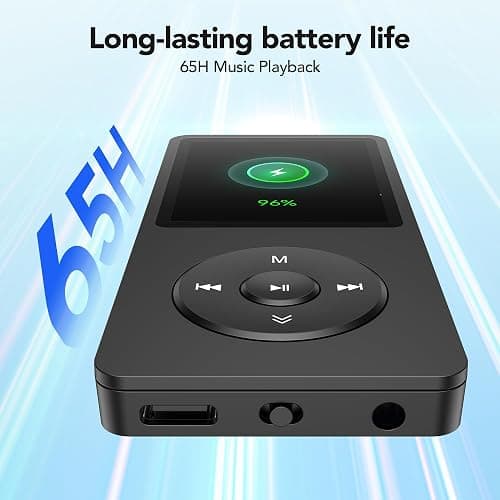 AGPTEK A02PL 64GB MP3 Player, 65 Hours Playback Music Player, Black | Lossless Sound, Supports up to 128GB thumbnail 4