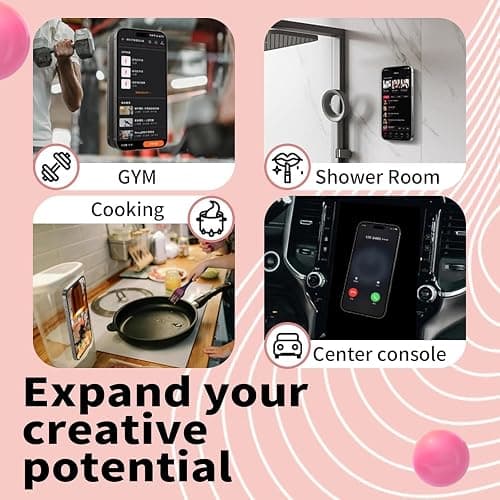 Suction Phone Mount Double Sided Octo Buddy for MagSafe Case, Silicone Sticky Grip Secure Holder for iPhone, Hands-Free Taking Photo/Recording Video/Live Streaming for Instagram Influencer（red） thumbnail 7