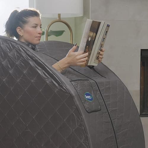 Durasage Lightweight Portable Personal Steam Sauna Spa - 800W Steam Generator, 60-Min Timer, Zippered Access, Single Front Pocket, Foldable Frame & Chair - Indoor Use, at-Home Relaxation Kit thumbnail 6