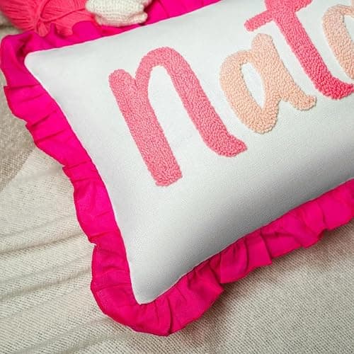 mia'spillow lab Personalized Baby Name Pillow, Custom Toddler Gift, Newborn Gift, New Mom Gift, Pregnancy Gift, Baby Reveal, Punch Needle thumbnail 5