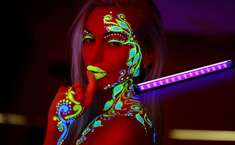 Black Light Bar 10W 1ft LED Blacklight for Fluorescent Tapestry Poster Body Paint Glow Party UV Strip Lights for Cabinet and Display Magnetic THLITURE 2 Pack thumbnail 3