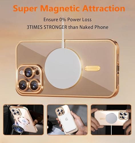 WEYNRBOX Magnetic for iPhone 12 Pro Max Case with Privacy Screen Protector & Full Camera Cover,[Non-Yellowing] Plating Glossy Soft Shockproof Clear Phone Case with Women Girls for 12 ProMax,Black thumbnail 5