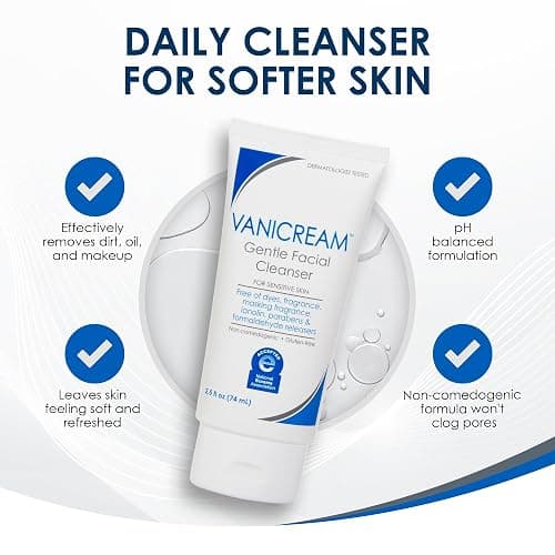 Vanicream Gentle Facial Cleaner, 2.5 Fl Oz, Formulated without Common Irritants for Sensitive Skin, Removes Makeup, Dirt & Excess Oils, Non-Comedogenic, pH-Balanced Face Wash thumbnail 6