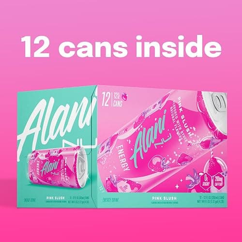Alani Nu PINK SLUSH, Sugar Free, Low Calorie Energy Drinks, 200mg Caffeine, Biotin, B Vitamins, Zero Sugar, 10 Calories, 12 Fl Oz Cans, 12 Pack thumbnail 7