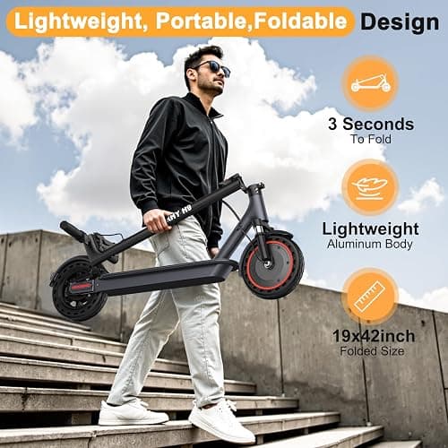 WERHY 10 Inches Electric Scooter, 500W Powerful Motor & 22 MPH Top Speed, 22-28Miles Long Range, Folding E Scooter with Dual Braking for Adults thumbnail 6