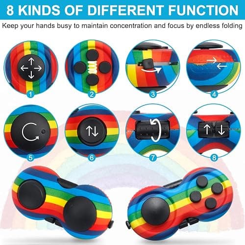 Hammer Fidget Spinners Chain Metal, Gold Fidget Spinner, Fidget Pad, Rainbow Gold Hand Spinner Gift for Kids Adults, Fidgets Infinity Cube Blocks Stress Desk Toy Set Party Favors thumbnail 7